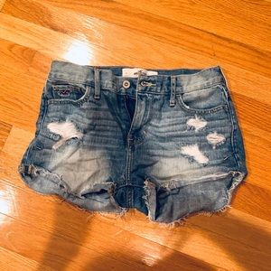 Ripped jean shorts from Hollister